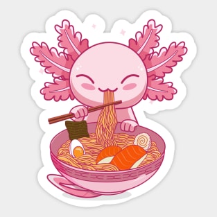 Kawaii Axolotl Ramen Sticker